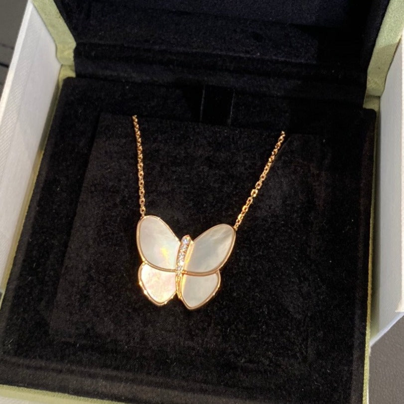 ¡®lume Jewelry¡¯BUTTERFLY GOLD MOP DIAMOND NECKLACE