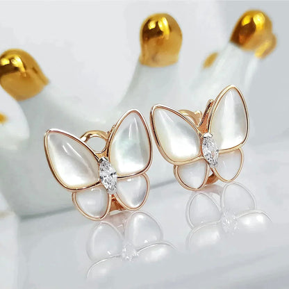¡®lume Jewelry¡¯BUTTERFLY MOP DIAMOND EARRINGS