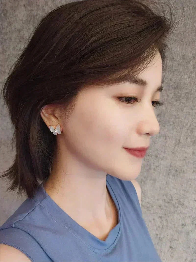 ¡®lume Jewelry¡¯BUTTERFLY MOP DIAMOND EARRINGS