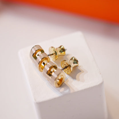 ¡®lume Jewelry¡¯MINI POP H GOLD EARRINGS GREY