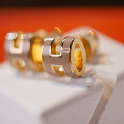 ¡®lume Jewelry¡¯MINI POP H GOLD EARRINGS GREY