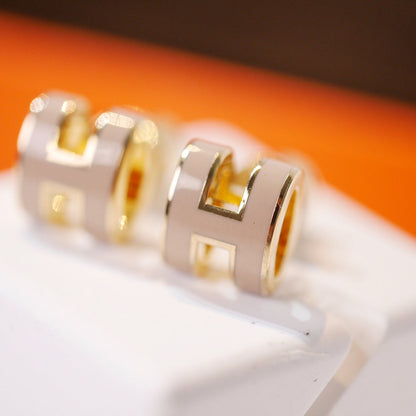 ¡®lume Jewelry¡¯MINI POP H GOLD EARRINGS GREY