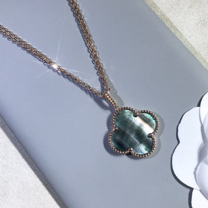 ¡®lume Jewelry¡¯CLOVER 25MM GOLD DARK MOP BIG CLOVER NECKLACE
