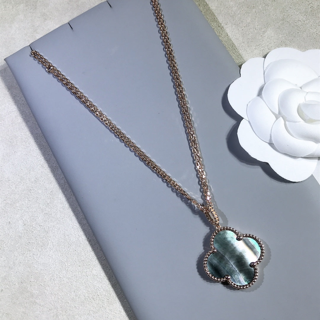 ¡®lume Jewelry¡¯CLOVER 25MM GOLD DARK MOP BIG CLOVER NECKLACE