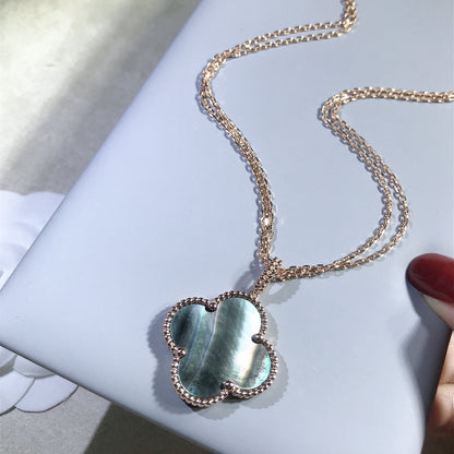 ¡®lume Jewelry¡¯CLOVER 25MM GOLD DARK MOP BIG CLOVER NECKLACE