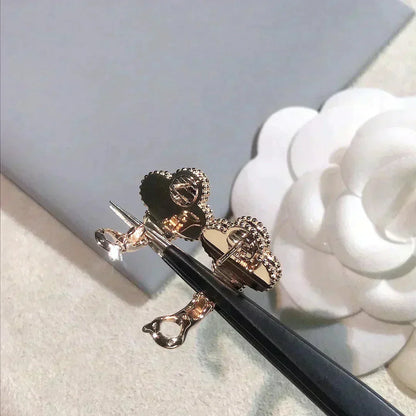 ¡®lume Jewelry¡¯CLOVER MEDIUM 1 MOTIFS  PINK MOP DIAMOND EARRINGS
