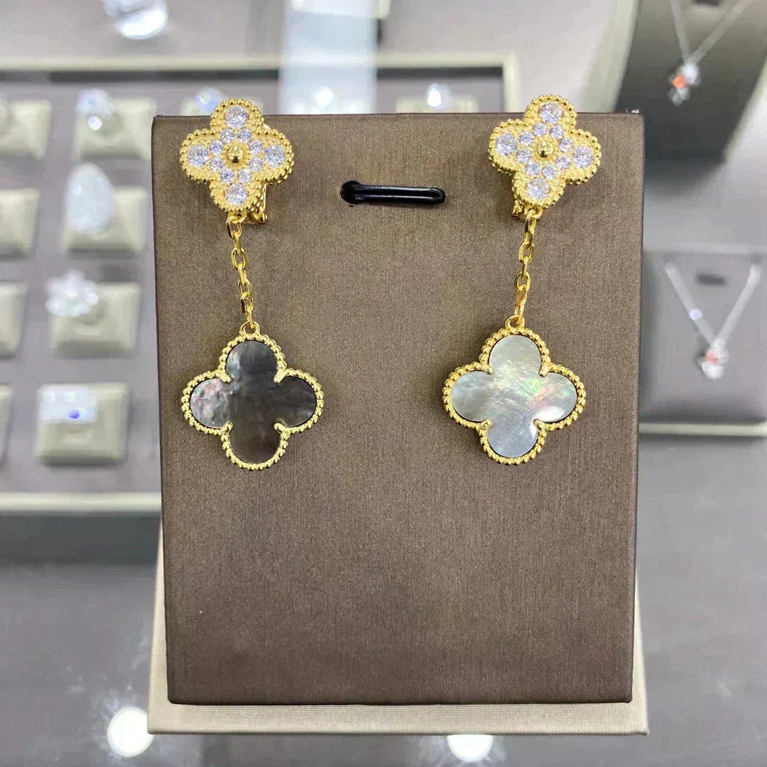 ¡®lume Jewelry¡¯CLOVER  2 MOTIFS  DIAMOND  EARRINGS (MULTIPLE CHOICESç´