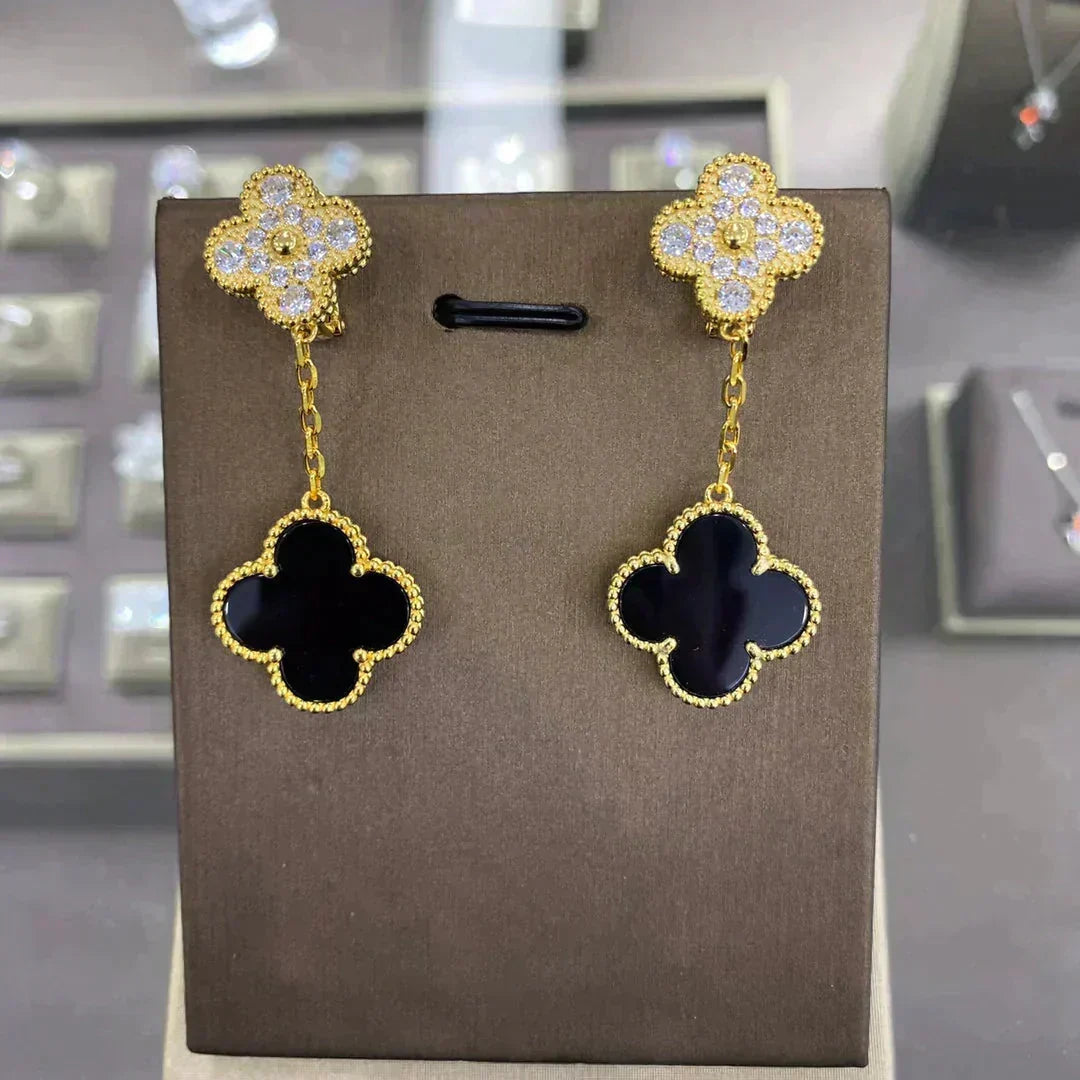 ¡®lume Jewelry¡¯CLOVER  2 MOTIFS  DIAMOND  EARRINGS (MULTIPLE CHOICESç´