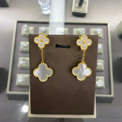 ¡®lume Jewelry¡¯CLOVER  2 MOTIFS  DIAMOND  EARRINGS (MULTIPLE CHOICESç´