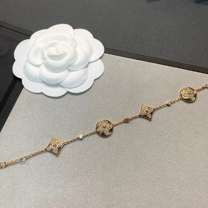 ¡®lume Jewelry¡¯STAR AND SUN 4 MOTIFS GOLD DIAMONDS BRACELET