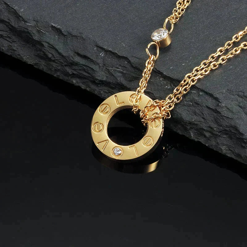 ¡®lume Jewelry¡¯LOVE NECKLACE 16MM 2 DIAMONDS