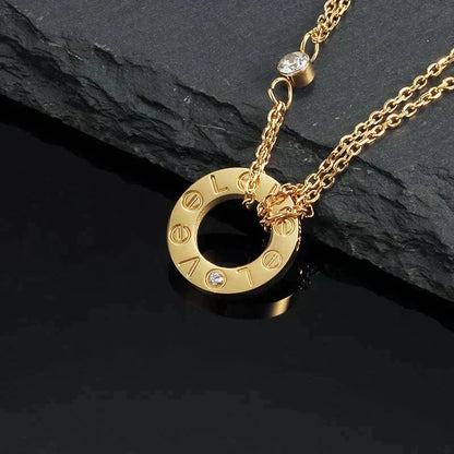 ¡®lume Jewelry¡¯LOVE NECKLACE 16MM 2 DIAMONDS