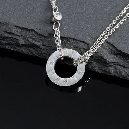 ¡®lume Jewelry¡¯LOVE NECKLACE 16MM 2 DIAMONDS