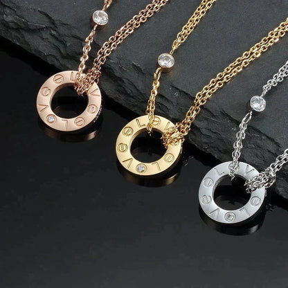 ¡®lume Jewelry¡¯LOVE NECKLACE 16MM 2 DIAMONDS