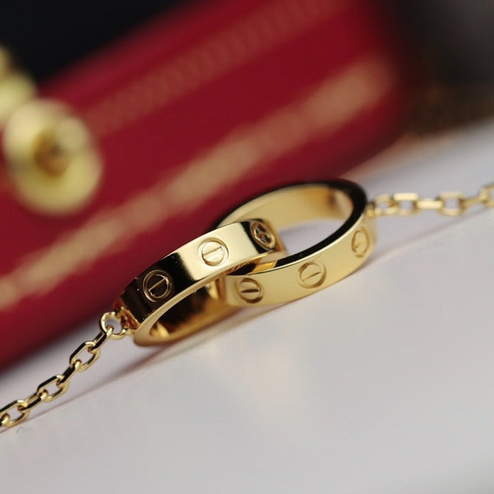 ¡®lume Jewelry¡¯LOVE NECKLACE DOUBLE RING GOLD