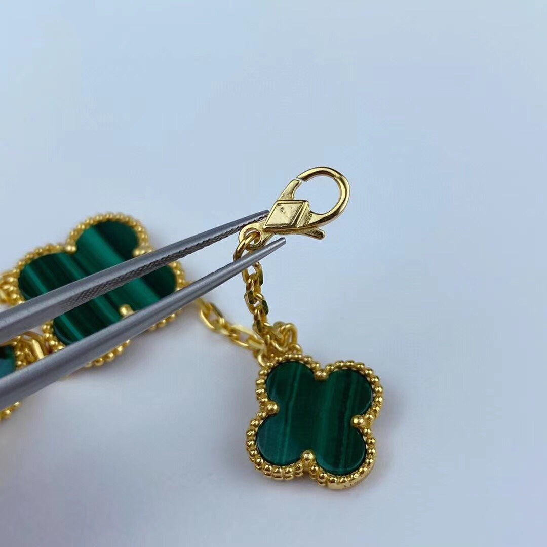 ¡®lume Jewelry¡¯MAGIC CLOVER MALACHITE GOLD BRACELET 5 MOTIFS