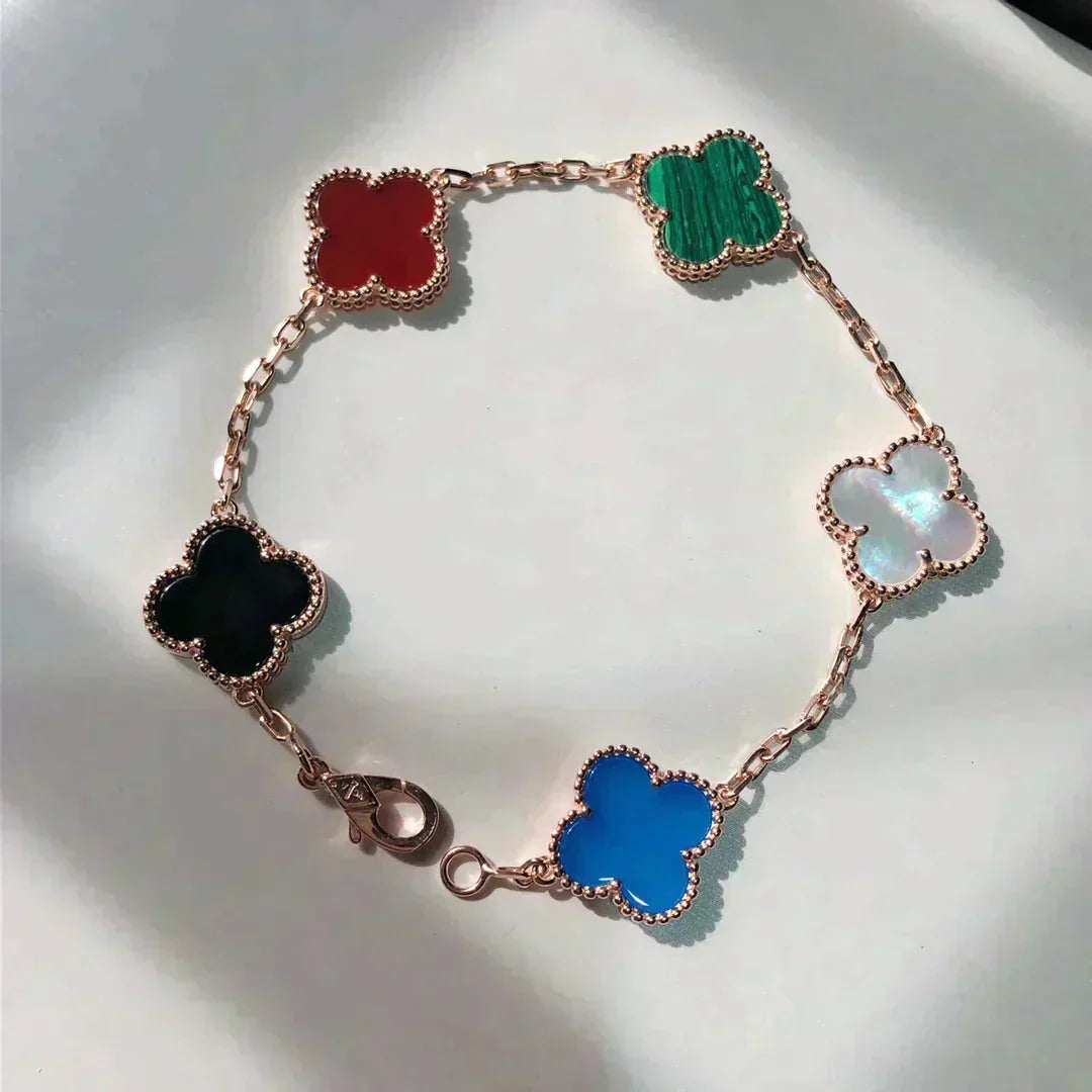 [lume Jewelry]New CLOVER 5 MOTIFS MULTICOLOR BRACELET