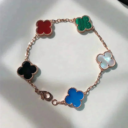 [lume Jewelry]New CLOVER 5 MOTIFS MULTICOLOR BRACELET