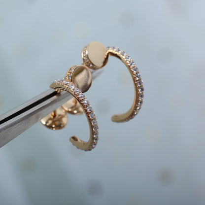 ¡®lume Jewelry¡¯JUSTE EARRINGS 12.75MM PINK GOLD DIAMOND