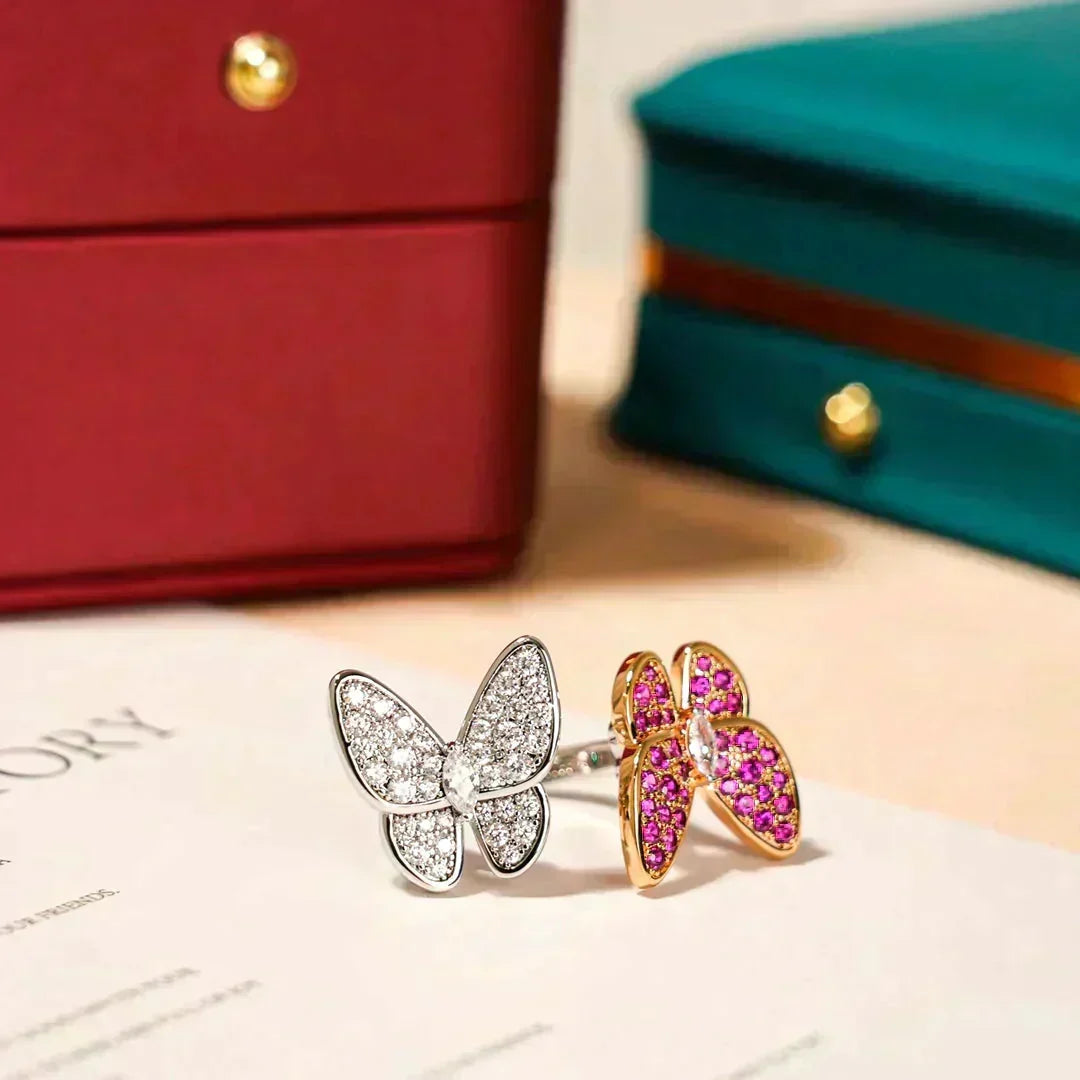 ¡®lume Jewelry¡¯TWIN BUTTERFLY DIAMOND RING