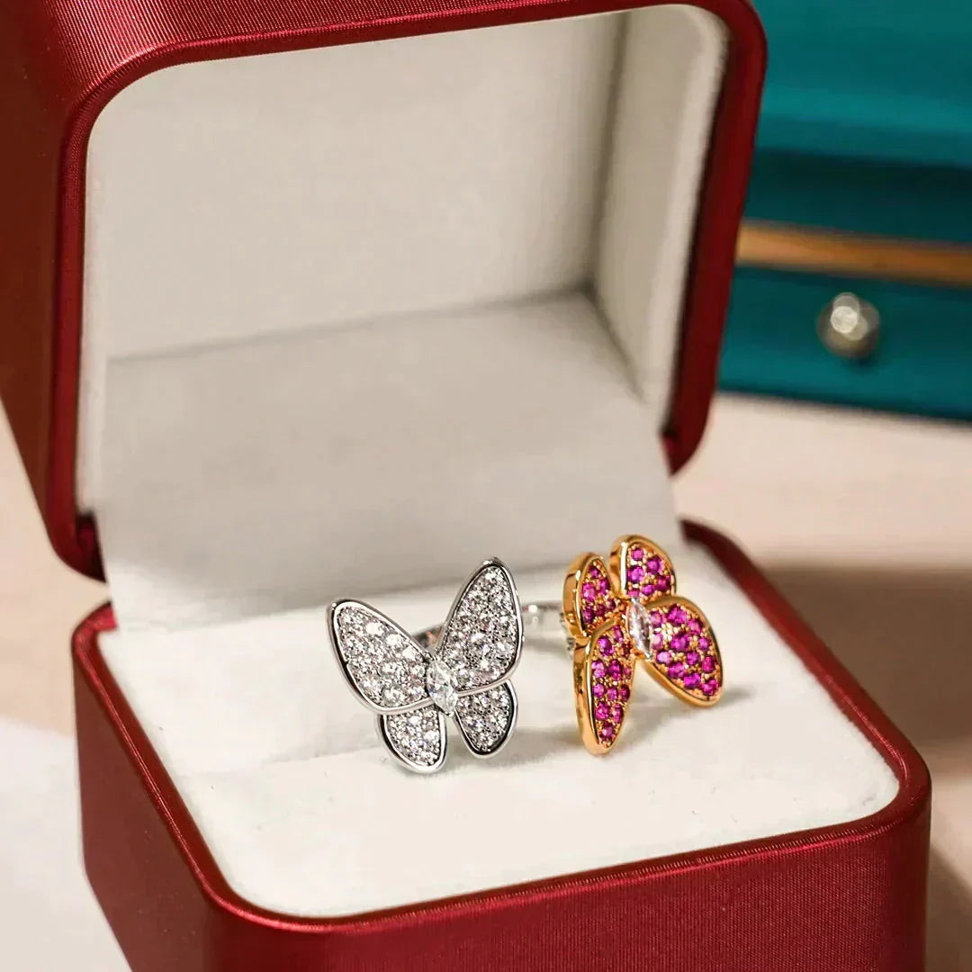 ¡®lume Jewelry¡¯TWIN BUTTERFLY DIAMOND RING