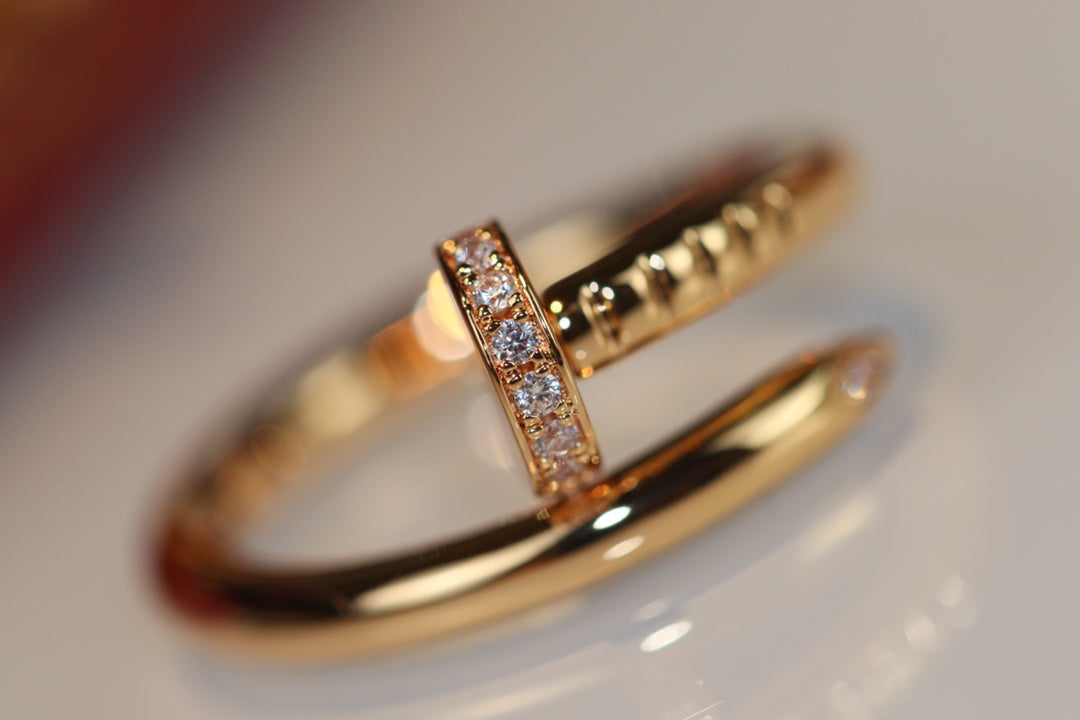 [lume Jewelry]Size 7 ring with real gold and diamonds