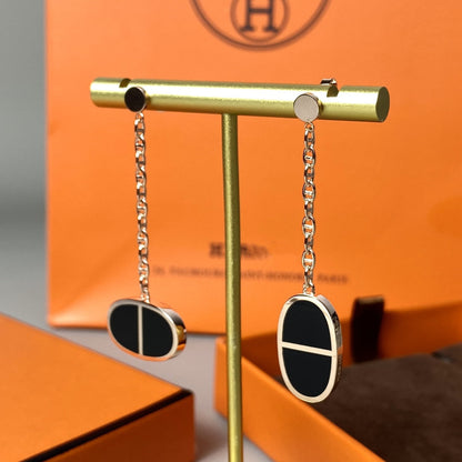 ¡®lume Jewelry¡¯CHAINE VERSO BLACK CERAMIC EARRINGS