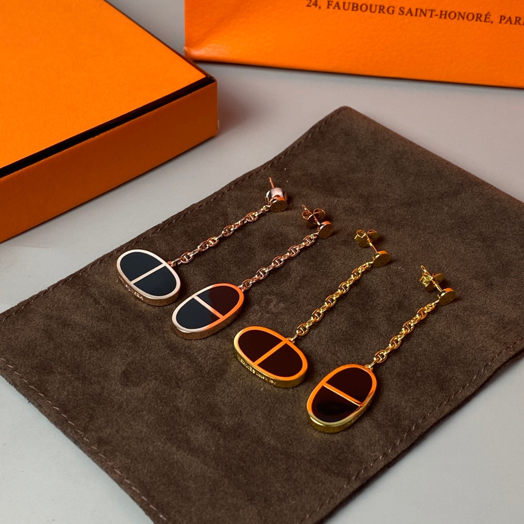 ¡®lume Jewelry¡¯CHAINE VERSO BLACK CERAMIC EARRINGS