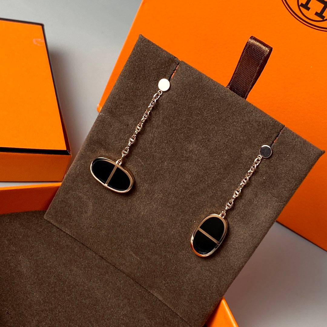 ¡®lume Jewelry¡¯CHAINE VERSO BLACK CERAMIC EARRINGS