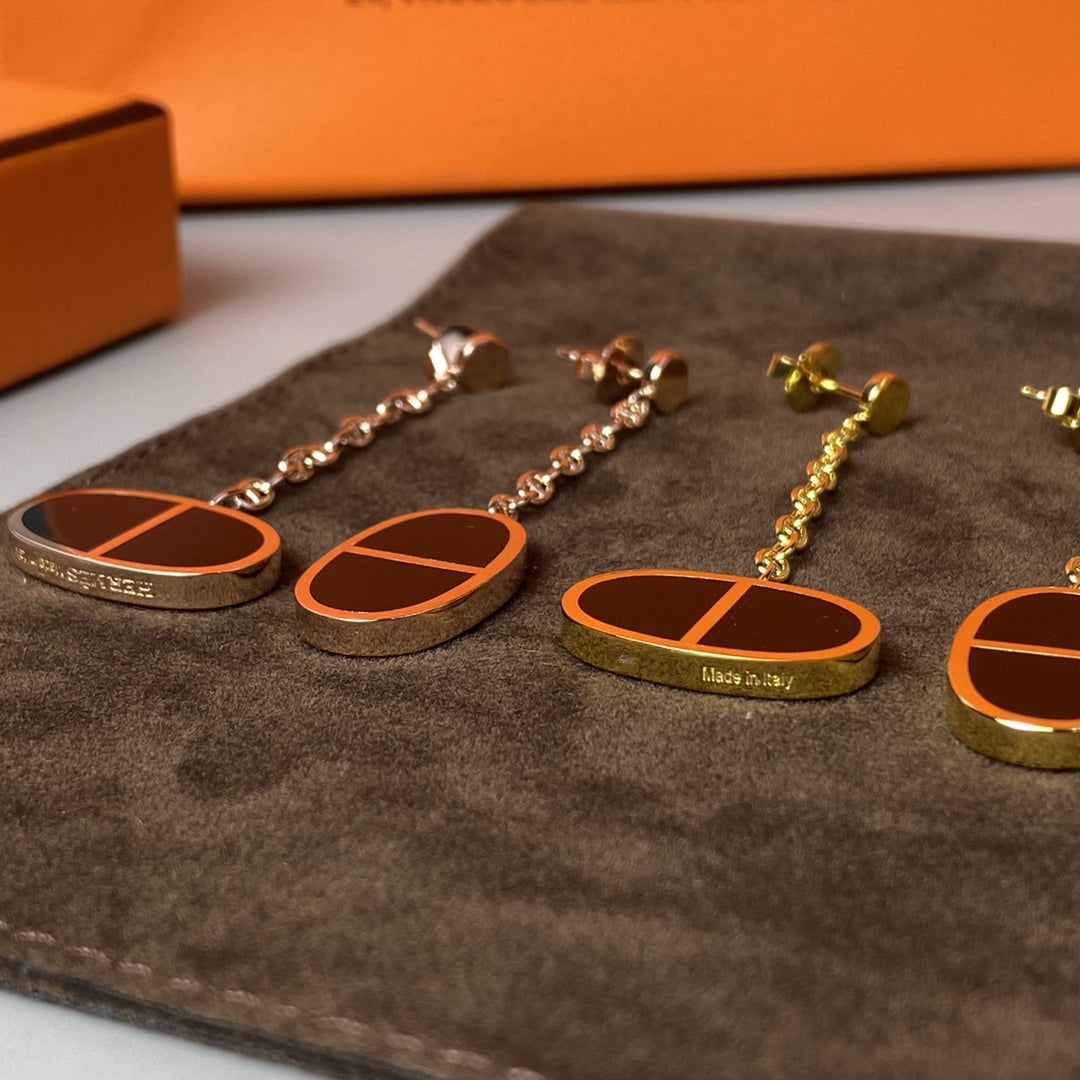¡®lume Jewelry¡¯CHAINE VERSO BLACK CERAMIC EARRINGS