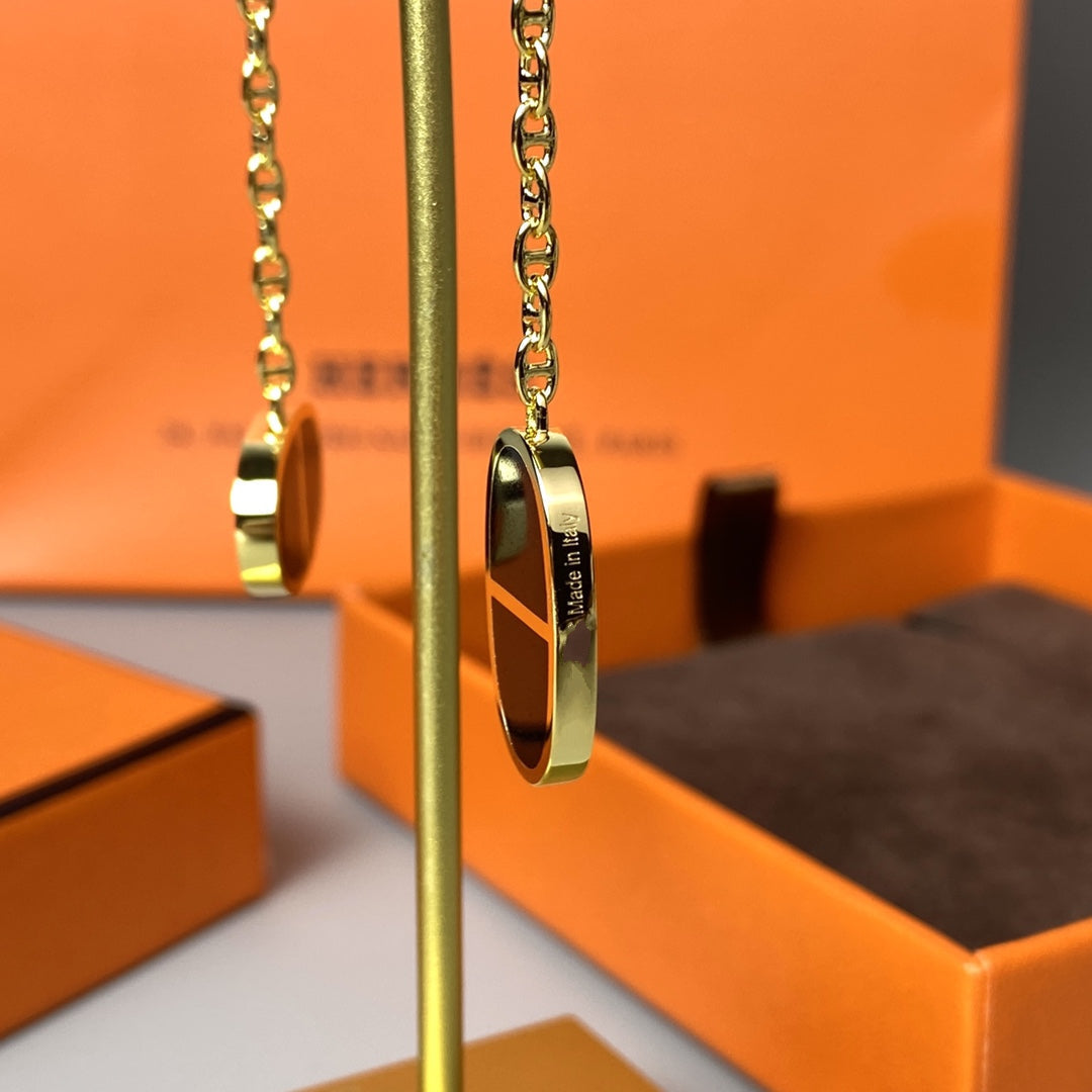 ¡®lume Jewelry¡¯CHAINE VERSO BLACK CERAMIC EARRINGS