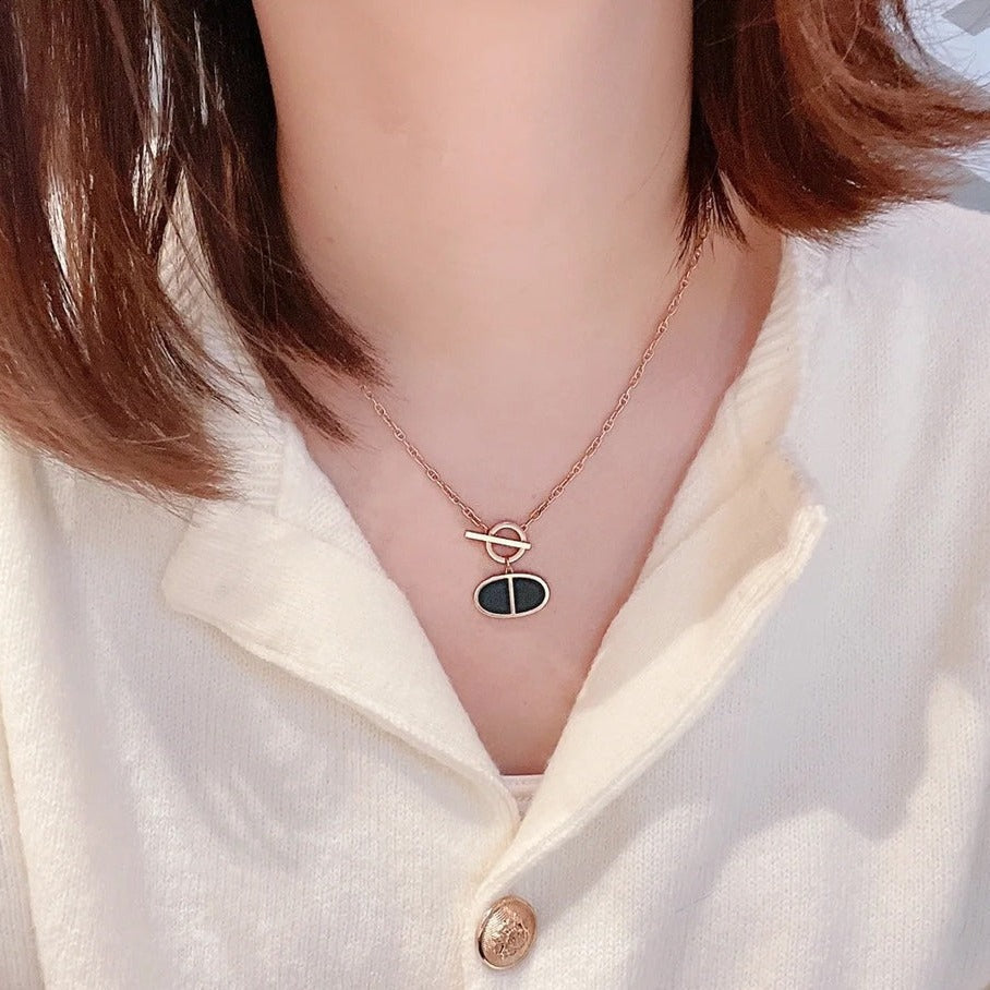 ¡®lume Jewelry¡¯CHAINE VERSO BLACK CERAMIC NECKLACE
