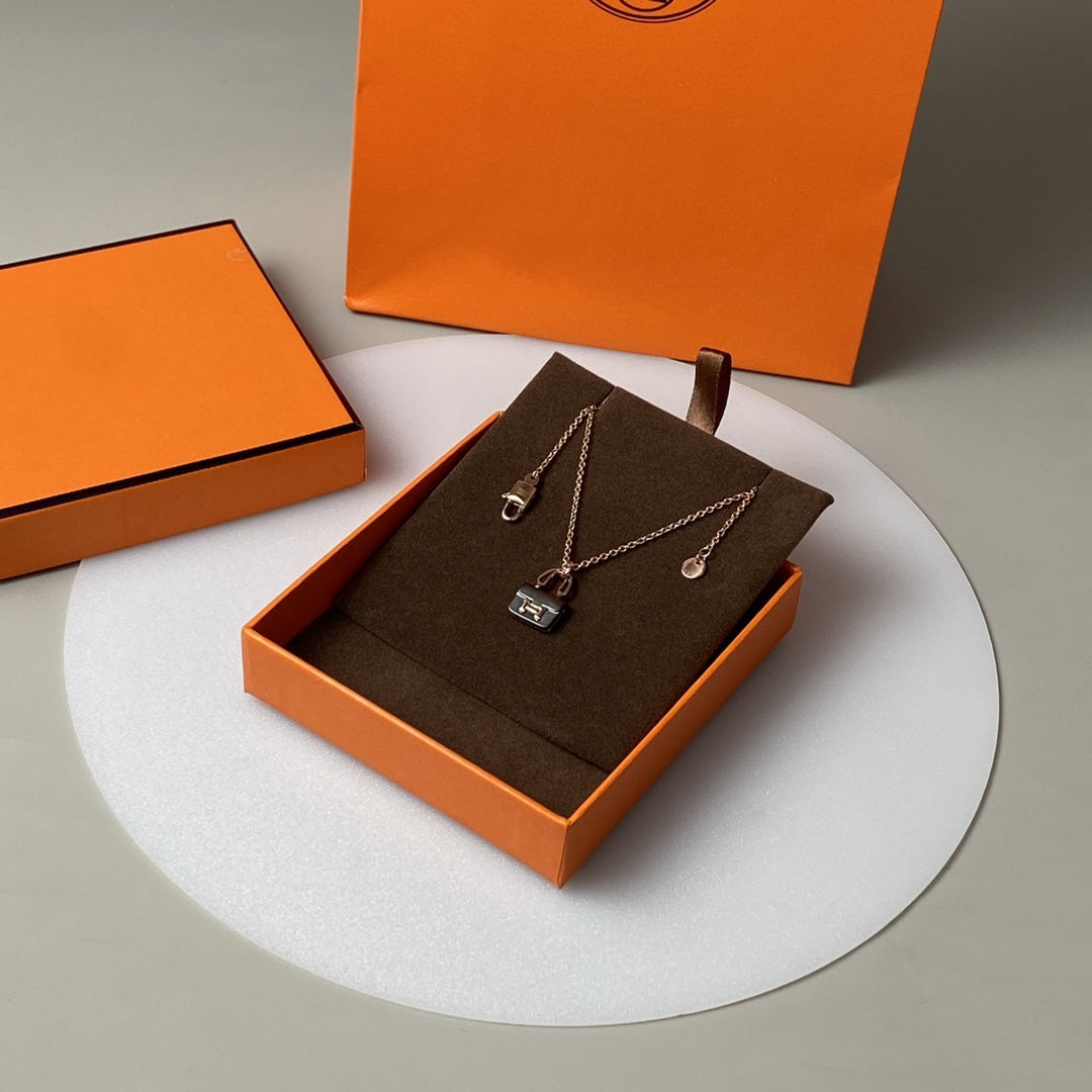 ¡®lume Jewelry¡¯CONSTANCE BLACK PEDANT PINK GOLD NECKLACE