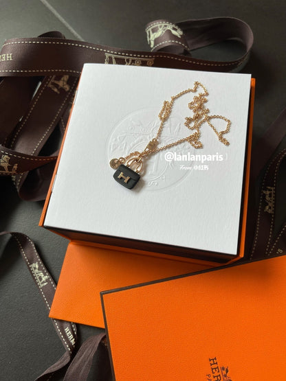 ¡®lume Jewelry¡¯CONSTANCE BLACK PEDANT PINK GOLD NECKLACE