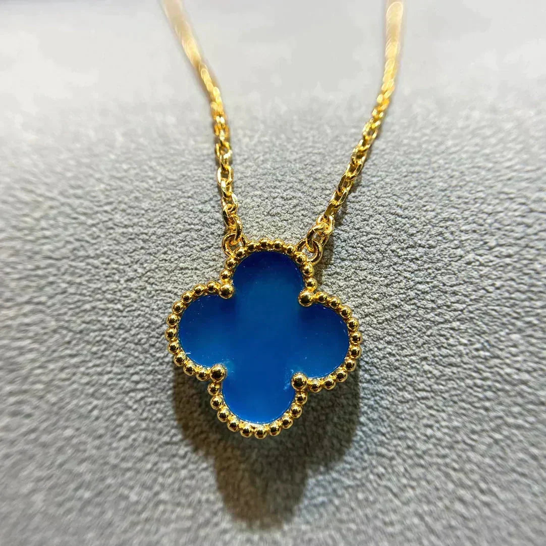 ¡®lume Jewelry¡¯CLOVER 15MM BLUE AGATE NECKLACE