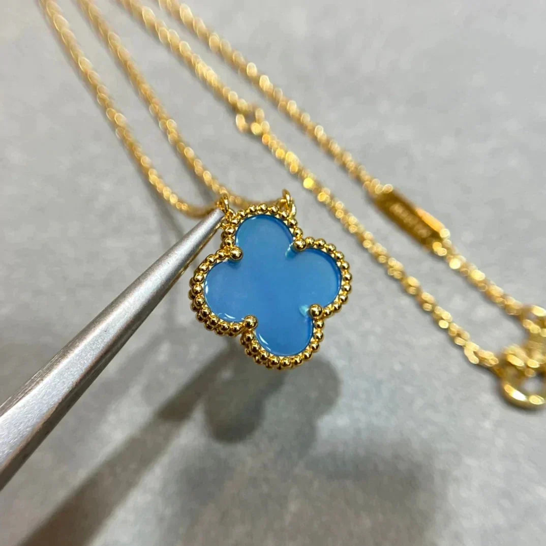 ¡®lume Jewelry¡¯CLOVER 15MM BLUE AGATE NECKLACE
