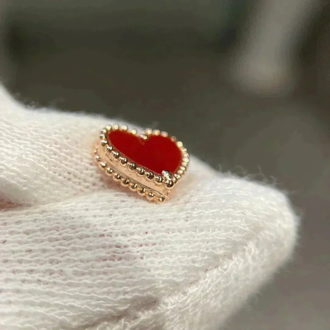 ¡®lume Jewelry¡¯HEART CARNELIAN STUD EARRINGS