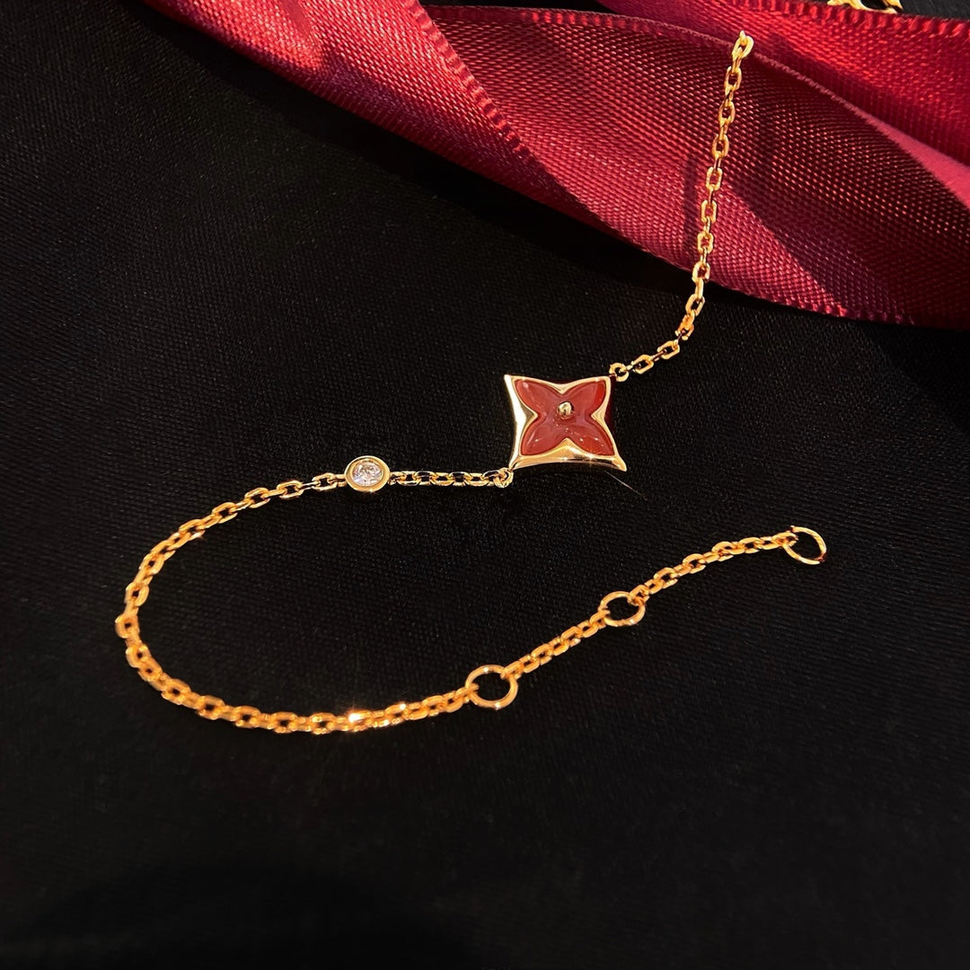 ¡®lume Jewelry¡¯COLOR STAR CARNELIAN PINK GOLD DIAMOND BRACELET