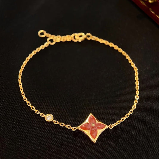 ¡®lume Jewelry¡¯COLOR STAR CARNELIAN PINK GOLD DIAMOND BRACELET