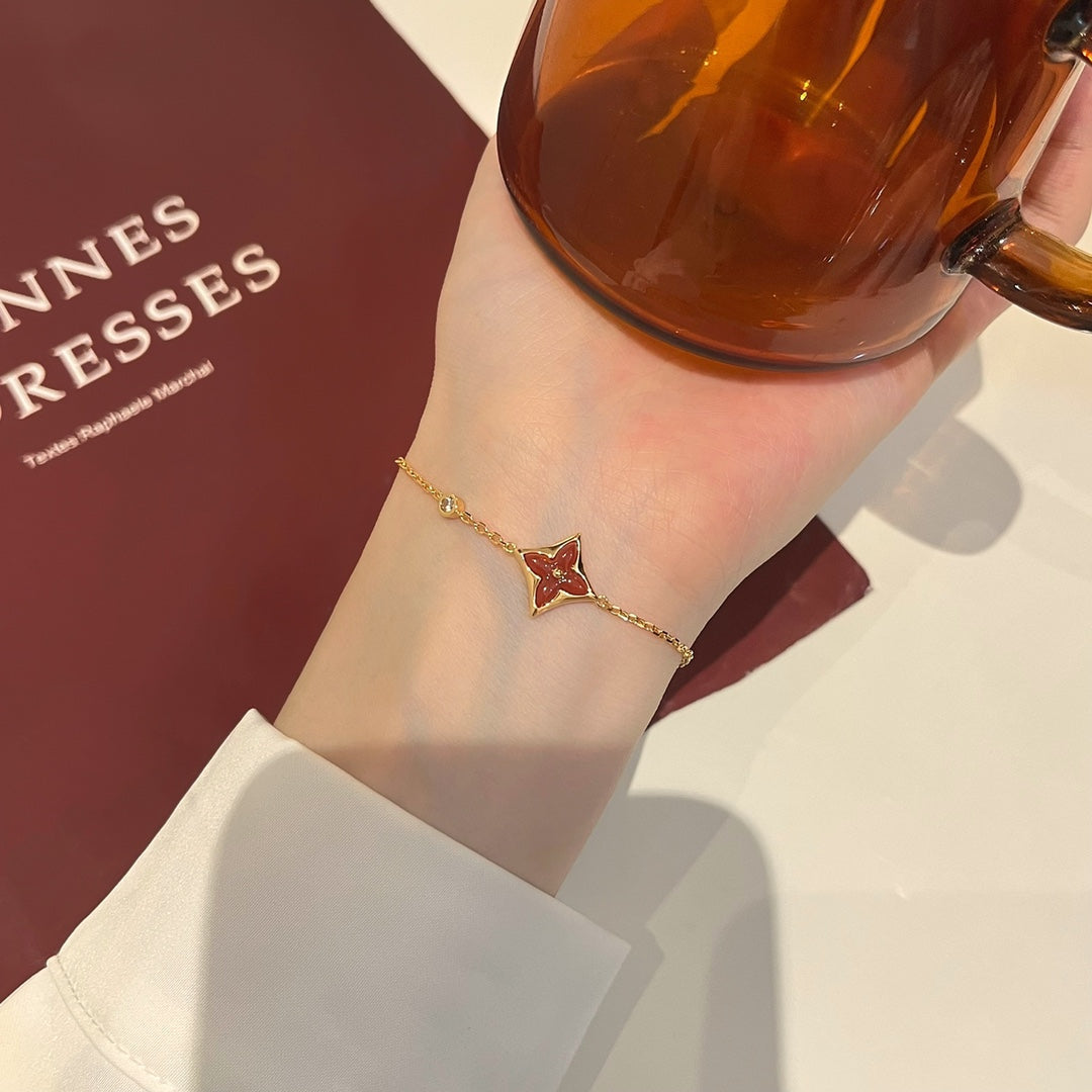 ¡®lume Jewelry¡¯COLOR STAR CARNELIAN PINK GOLD DIAMOND BRACELET