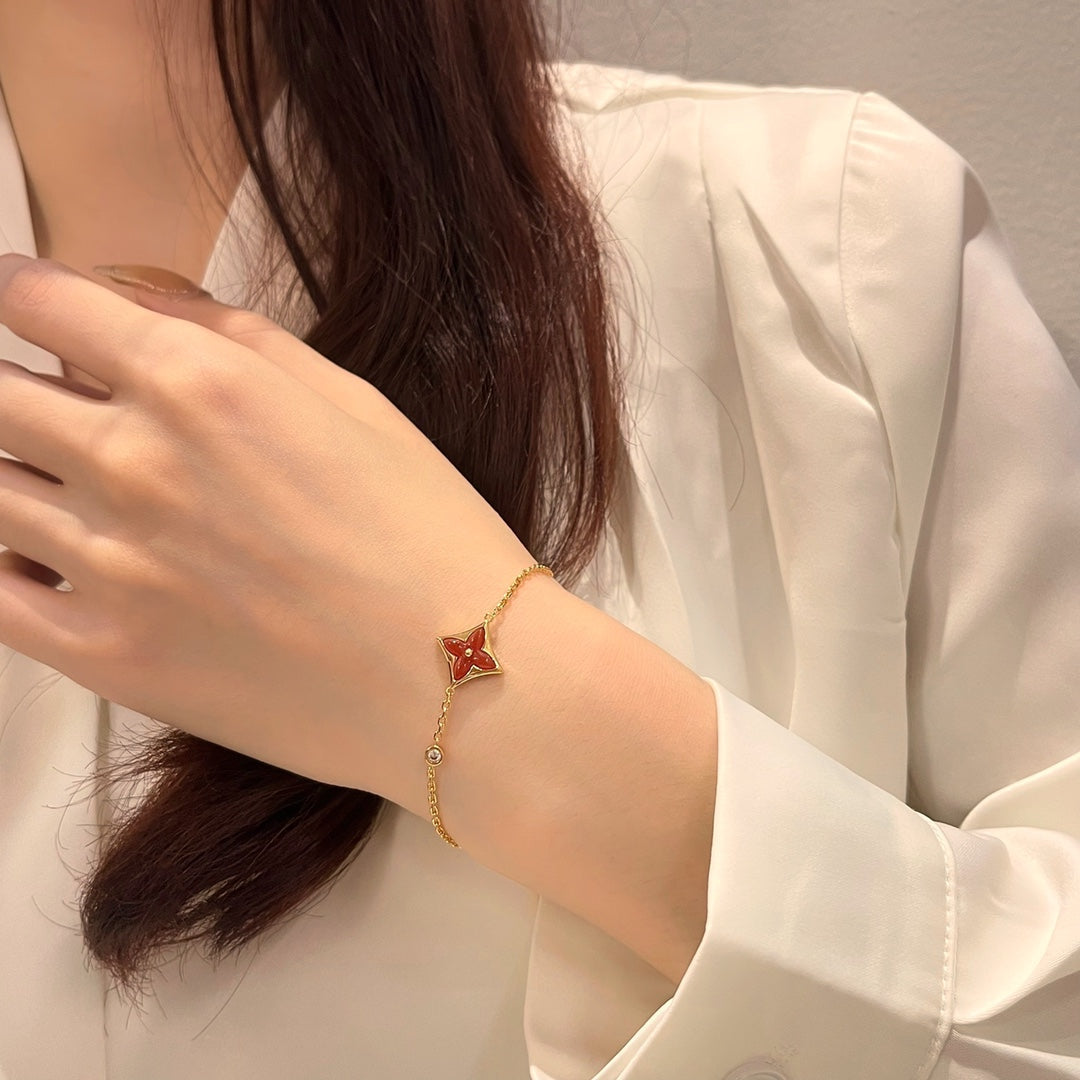 ¡®lume Jewelry¡¯COLOR STAR CARNELIAN PINK GOLD DIAMOND BRACELET