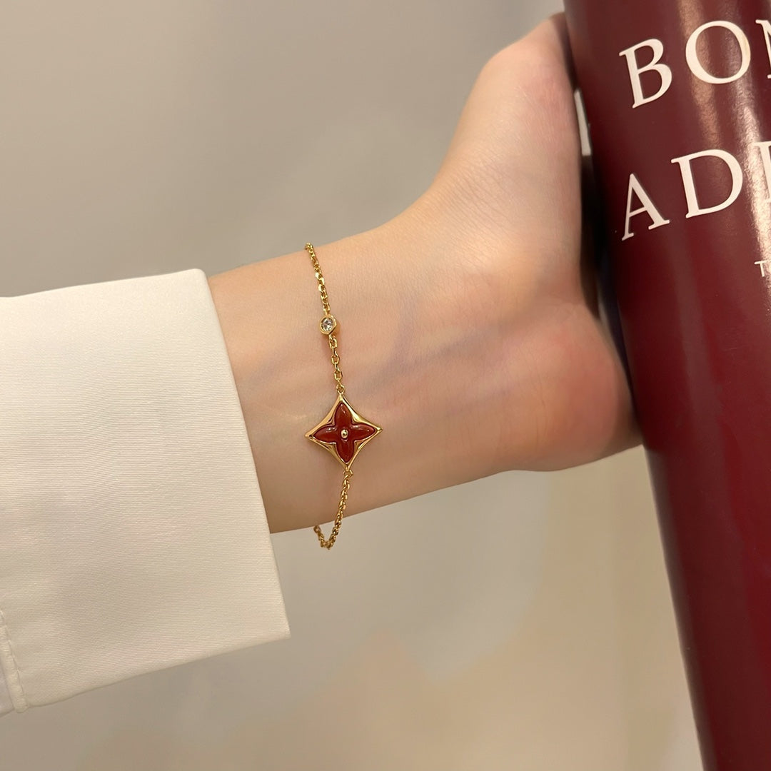 ¡®lume Jewelry¡¯COLOR STAR CARNELIAN PINK GOLD DIAMOND BRACELET