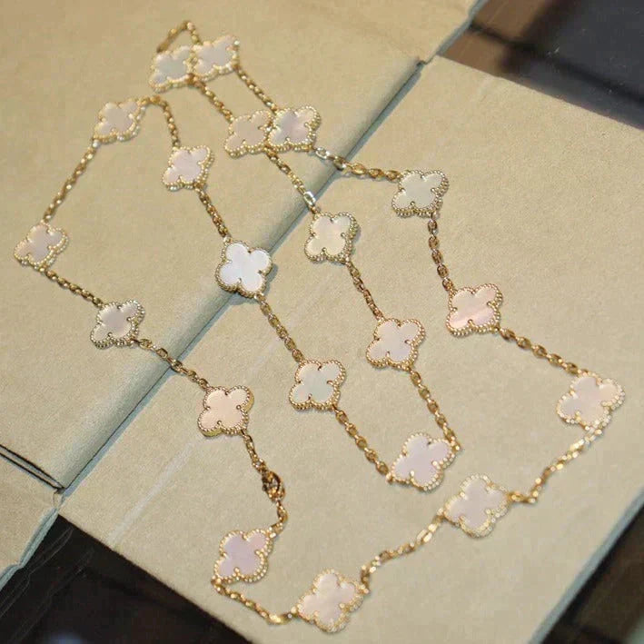 ¡®lume Jewelry¡¯CLOVER 20 MOTIFS WHITE MOP NECKLACE
