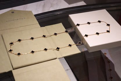 ¡®lume Jewelry¡¯CLOVER 20 MOTIFS ONYX ROSE GOLD