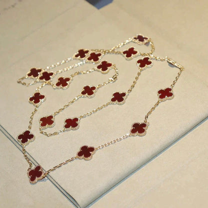 ¡®lume Jewelry¡¯CLOVER 20 MOTIFS CARNELIAN NECKLACE