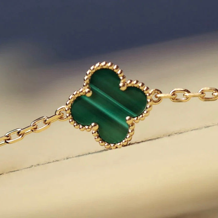¡®lume Jewelry¡¯CLOVER 20 MOTIFS MALACHITE DIAMOND NECKLACE