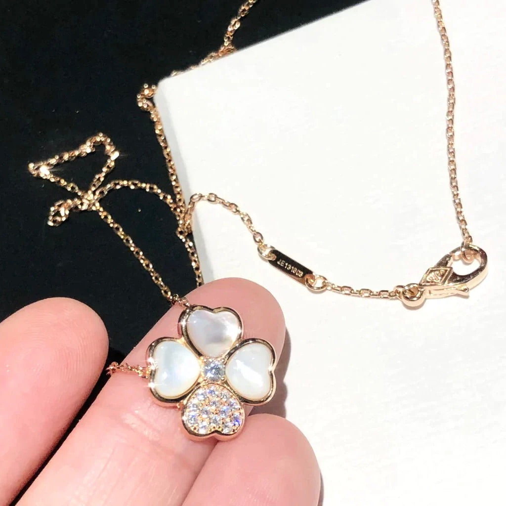 ¡®lume Jewelry¡¯CLOVER MOP DIAMOND ROSE GOLD NECKLACE