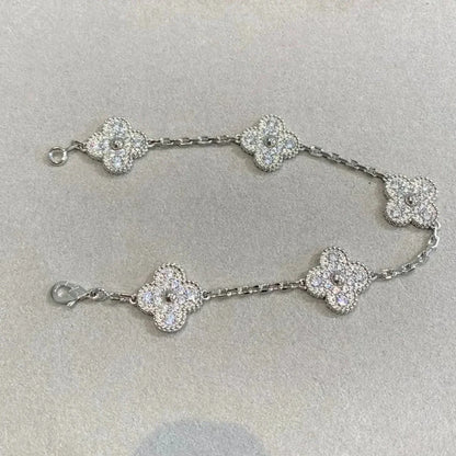[lume Jewelry] New  CLOVER 5 MOTIF FULL DIAMOND BRACELET COLLECTION