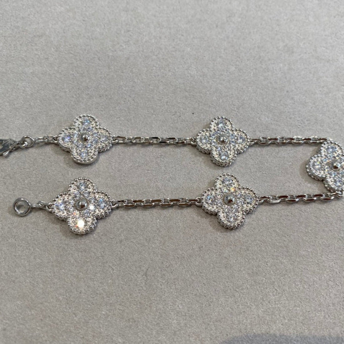 [lume Jewelry] New  CLOVER 5 MOTIF FULL DIAMOND BRACELET COLLECTION