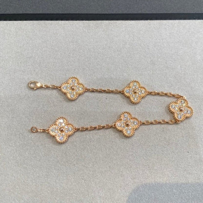 [lume Jewelry] New  CLOVER 5 MOTIF FULL DIAMOND BRACELET COLLECTION
